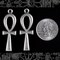 Antiqued Silver Plated Brass Extra Large Ankh Pendants - Set of Two - S-P61